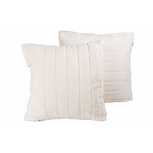 Luxe Home Decor Belton Faux Fur Pillow | 2-Piece | off-white | 18"x18"